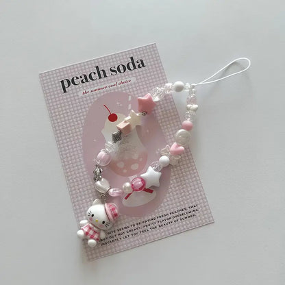 Pink Hello Kitty Beaded Phone Charm