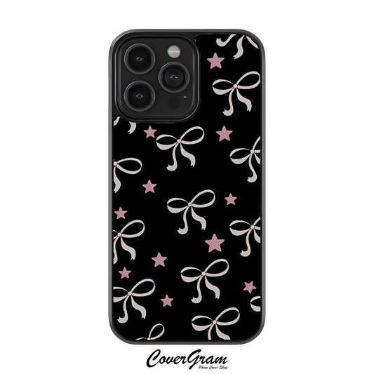 Case / Cute bow in black background