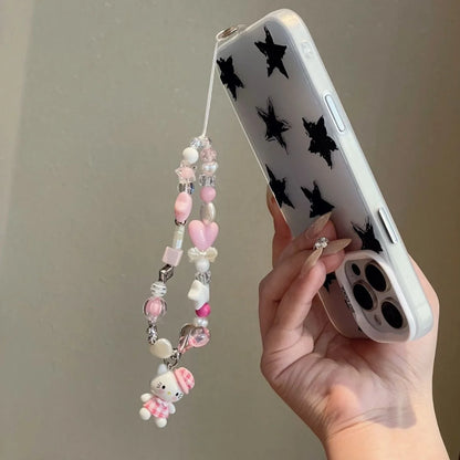 Pink Hello Kitty Beaded Phone Charm