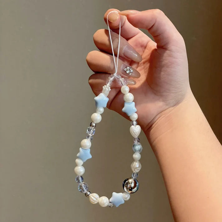 Blue Star Beaded Phone Charm