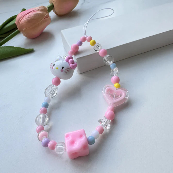 Cute Pink Kitty Phone Charm